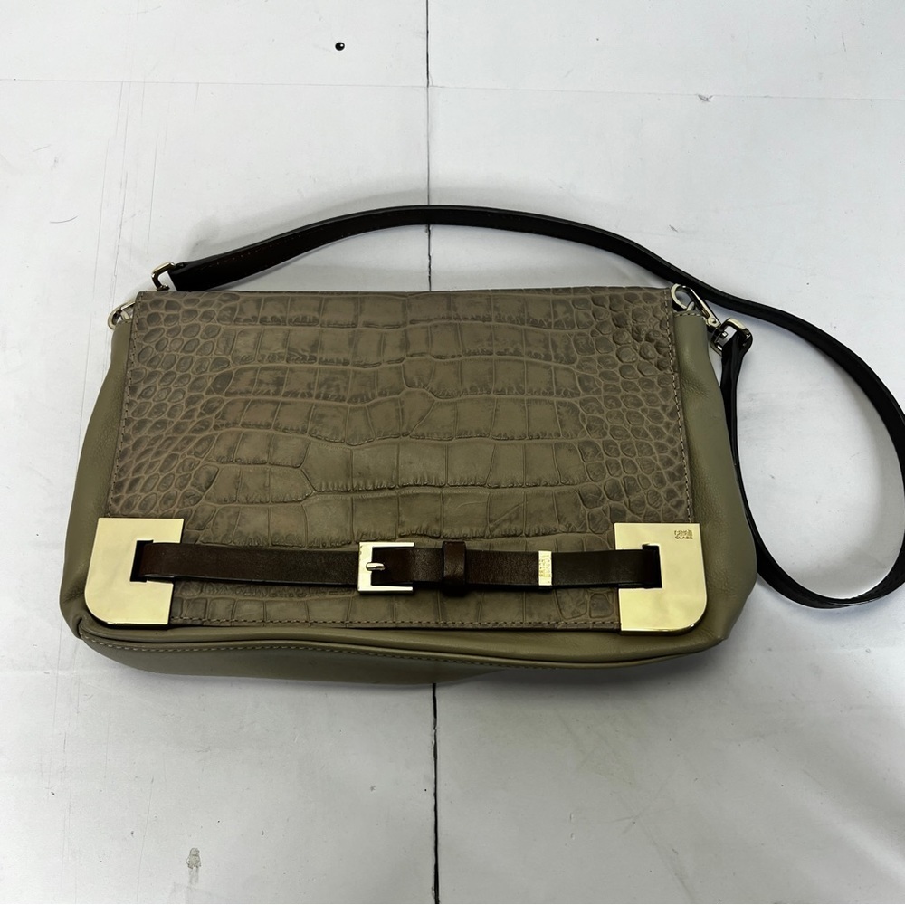 Cavalli Class Croc Leather Shoulder Mini Bag Taupe